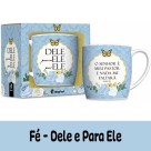 Caneca Porcelana Urban 300ml - Fé - Dele e Para Ele Brasfoot