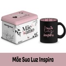 Caneca de Vidro Diamond Metalic 300ml - Mãe Sua Luz Inspira Brasfoot