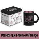 Caneca de Vidro Diamond Metalic 300ml - Pessoas Que Fazem a Diferença Brasfoot