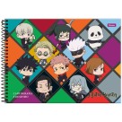 Caderno de Cartografia Jujutsu Kaisen 80 Folhas Foroni