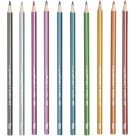 Lápis de Cor 10 Cores Tons Metálicos Triangular Mega Soft Color Tris