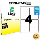 Etiqueta Adesiva Branca A4 - 98,0mm x 139,0mm (4 Etiquetas) 100 Folhas 9002 Link