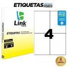 Etiqueta Adesiva Branca A4 - 149,0mm x 105,0mm (4 Etiquetas) 100 Folhas 9061 Link
