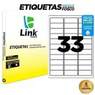 Etiqueta Adesiva Branca A4 - 63,5mm x 25,4mm (33 Etiquetas) 100 Folhas 9013 Link