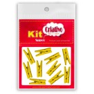 Mini Pregador 25mm - Amarelo c/10 Kit Super Criativo