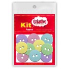 Botões Tons Pastéis 20mm c/10 Kit Super Criativo