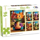 Quebra-Cabeça 4 em 1 -  Dino Mix 96 Peças 793016 Pais e Filhos