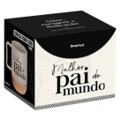 Caneca de Vidro Cork 350ml - Pai Amor e Coragem Brasfoot