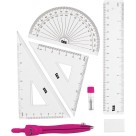 Kit Geométrico Escolar 7 Peças Tris