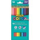 Lápis de Cor 12 Cores Sextavado Multicolor