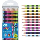 Lápis de Cor 12 Cores Neon Wave Grip CiS