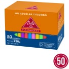 Giz Escolar Colorido Plastificado - Caixa com 50 Delta