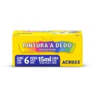 Pintura a Dedo 6 Cores 15ml Acrilex