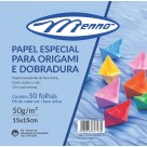 Papel Especial para Origami e Dobradura 15x15cm 50 Folhas Menno