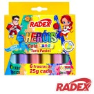 Cola Colorida 6 Cores Pastel 25g Radex