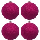 Bola de Natal 6cm Pink com Glitter c/4 SoNatal