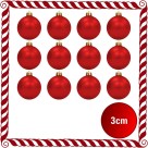 Bola de Natal 3cm Vermelha c/12 SoNatal