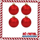 Bola de Natal 6cm Vermelha c/4 SoNatal