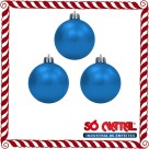Bola de Natal 8cm Azul c/3 SoNatal