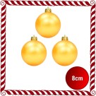 Bola de Natal 8cm Ouro c/3 SoNatal