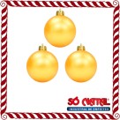 Bola de Natal 8cm Ouro c/3 SoNatal