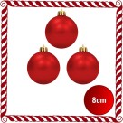 Bola de Natal 8cm Vermelha c/3 SoNatal