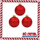 Bola de Natal 8cm Vermelha c/3 SoNatal