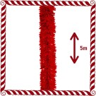 Festão de Natal Rabo de Gato Vermelho 3cm x 5 Metros FFQ-3 SoNatal