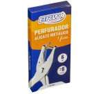 Perfurador de Papel 1 Furo Alicate Metálico para 8 Folhas BRW