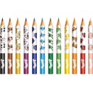 Lápis de Cor 12 Cores Jumbo Triangular + Apontador Faber Castell